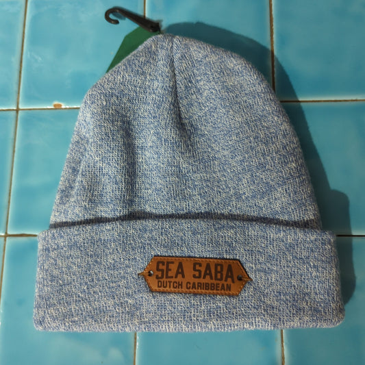 Knit Beanie w/ Sea Saba Leather Applique